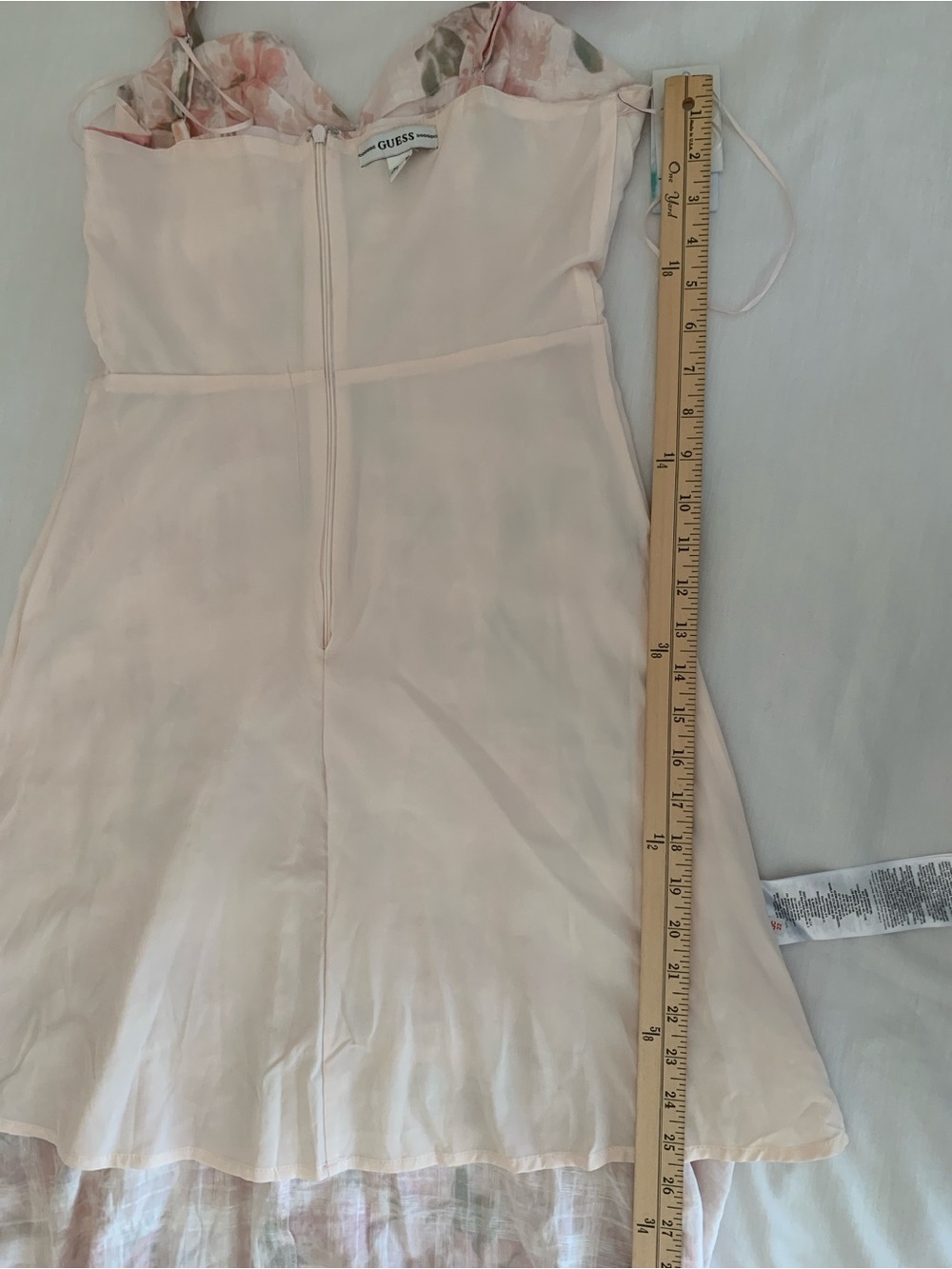 NWT Guess Sweetest Rose Print Pink Linen Blend Maxi Dress Size 2 Flutter Sleeve - Picture 11 of 15
